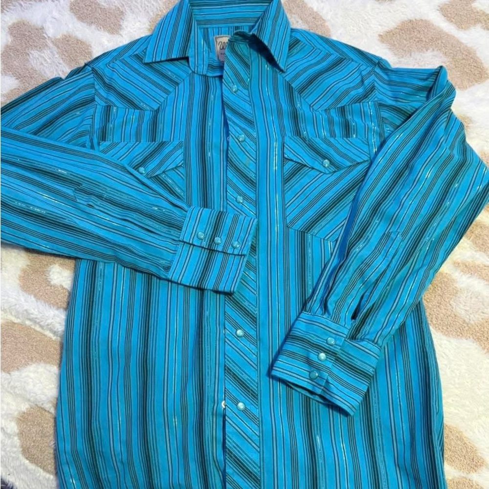 Elegant Teal Striped Men's Dress Shirt